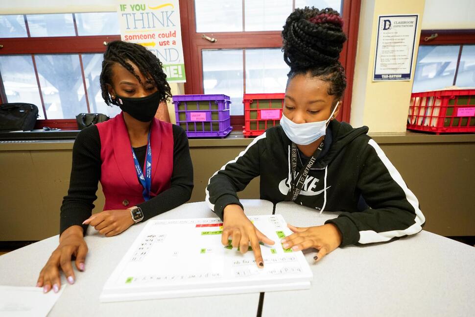 Student working with Beyond Basics tutor